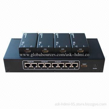 4-port HDMI Splitter/Extender, Supports 3D/1,080P, 5V DC/2A Power Supply